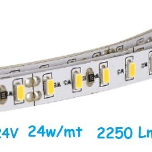 Strip LED 24V 2835 120 Led/mt 24w/mt Luce Fredda *(Prezzo a mt)